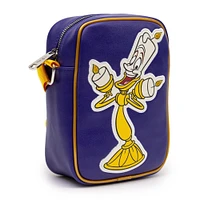 Buckle-Down Disney Beauty and the Beast Belle Polyurethane Crossbody Bag with Piping Edge and Cell Phone Pocket