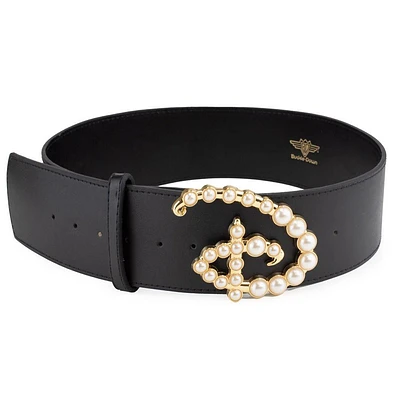 Buckle-Down Disney Signature D Pearl Cast Buckle Polyurethane Leather Belt