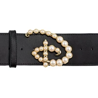 Buckle-Down Disney Signature D Pearl Cast Buckle Polyurethane Leather Belt