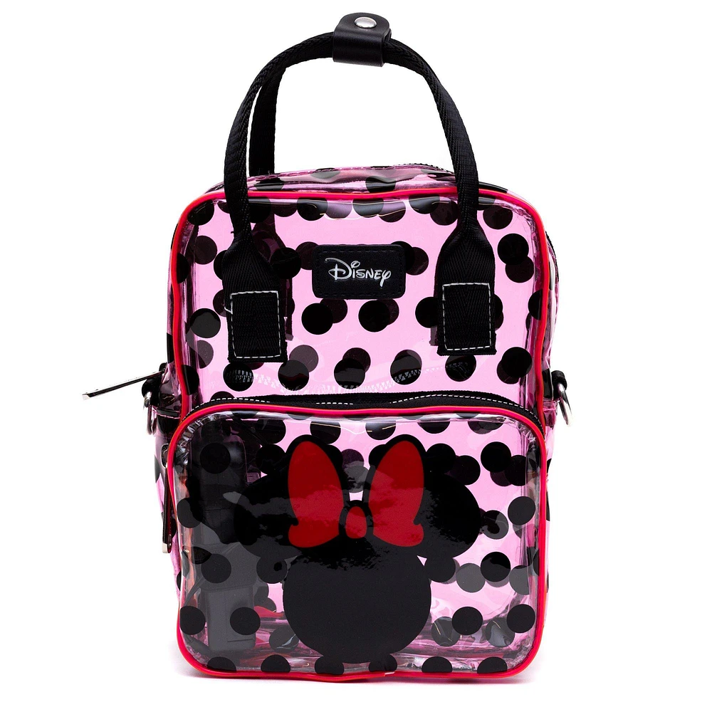 Buckle-Down Disney Minnie Mouse Crossbody Bag with Light Up Piping Edge Two Compartments and Handle