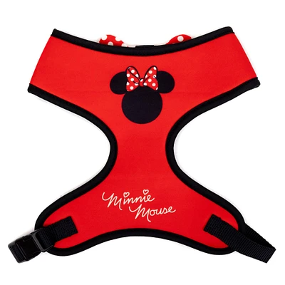 Buckle-Down Disney Minnie Mouse Ears Icon with Bow Applique Polka Dot Red White Pet Harness