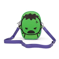 Buckle-Down Marvel Comics Hulk Polyurethane Crossbody Bag with Piping Edge and Cell Phone Pocket