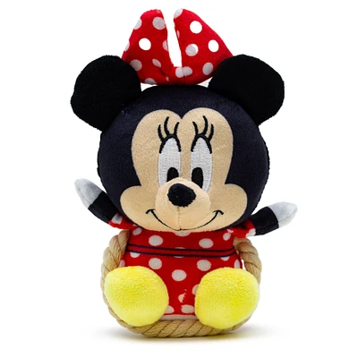 Buckle-Down Disney Minnie Mouse Dog Toy Squeaker Plush with Rope Toy