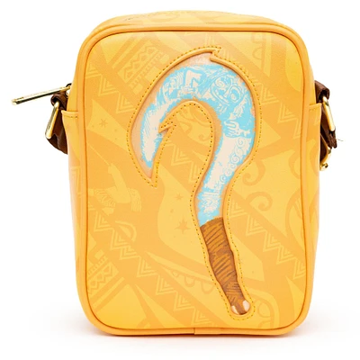 Buckle-Down Disney Moana Polyurethane Crossbody Bag with Piping Edge and Cell Phone Pocket