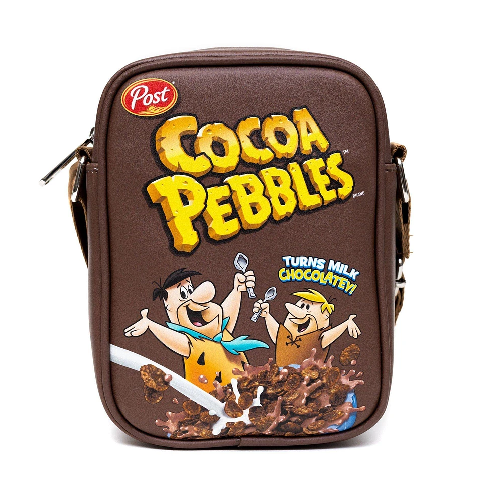 Buckle-Down The Flintstones Cocoa Pebbles Polyurethane Crossbody Bag with Piping Edge and Cell Phone Pocket