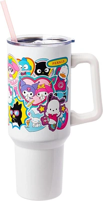 Hello Kitty and Friends Sticker Collage 40oz Stainless Steel Tumbler with Handle