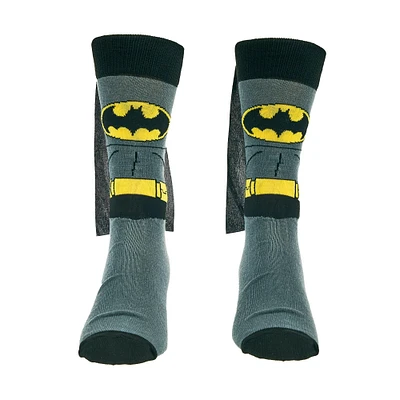 Batman Costume Novelty Crew Sock with Cape