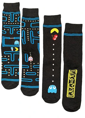 PAC-MAN Video Game Mens Crew Socks 2-Pack