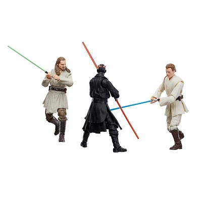 Hasbro Star Wars The Black Series Star Wars: The Phantom Menace Qui-Gon Jinn, Obi-Wan Kenobi, Darth Maul Action Figure Set GameStop Exclusive