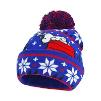 Peanuts Red House with Snoopy Unisex Blue Beanie