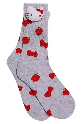 Sanrio Hello Kitty Plush Head Crew Socks