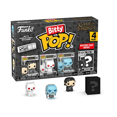 Funko Bitty POP!  Game of Thrones Vinyl Figure Set 4-Pack (Jon Snow, Ghost, White Walker, and Mystery Pop!)