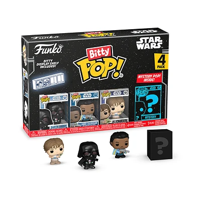 Funko Bitty POP! Star Wars Vinyl Figure Set 4-Pack (Darth Vader, Lando Calrissian, Luke Skywalker, Mystery Pop!)