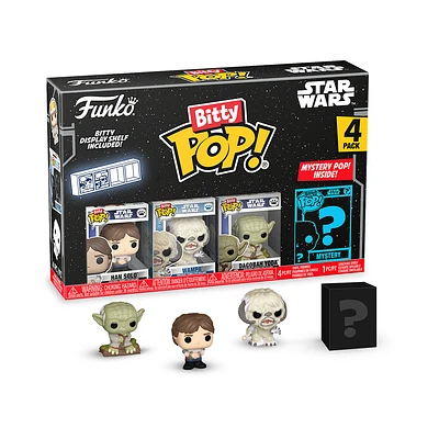 Funko Bitty POP! Star Wars Vinyl Figure Set 4-Pack (Han Solo, Wampa, Dagobah Yoda, Mystery Pop!)