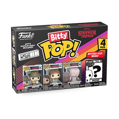 Funko Bitty POP! Stranger Things Vinyl Figure Set 4-Pack (Hopper, Joyce, Demogorgon (Closed Face), and Mystery Pop!)