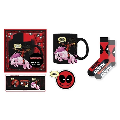 Culture Fly Deadpool Fan Bundle with Mug, Socks, and Sticker