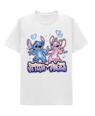 Disney Stitch and Angel Airbrush Graphic T-Shirt