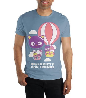 Hello Kitty and Friends Balloon on Blue Pigment Dye Tee