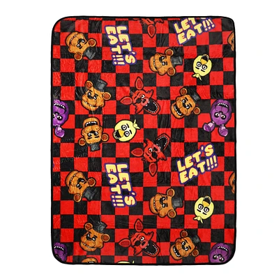 Five Nights at Freddy's Cast Checkered Polyester Blanket