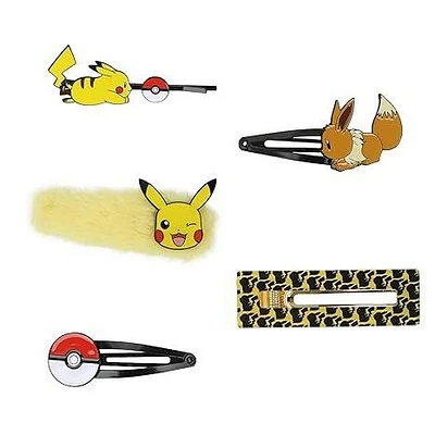 Pokemon Pikachu Eevee Hair Clip Set 5-Pack