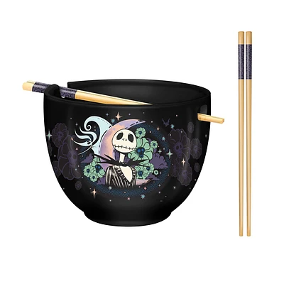 Nightmare Before Christmas Starry Night 20oz Ceramic Ramen Bowl with Chopsticks