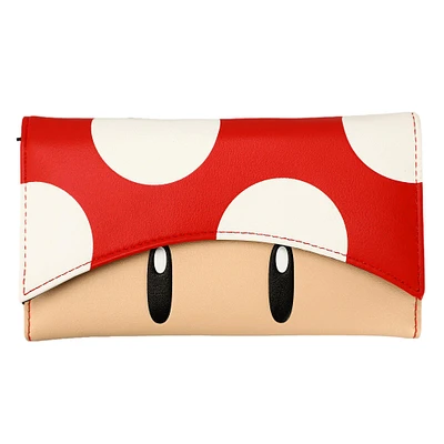 Super Mario Bros Mushroom Flap Tri-fold Wallet