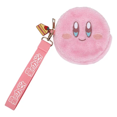 Retro Kirby Faux Fur Coin Purse with Detachable Strap and Cake Charm