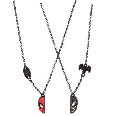 Marvel Spiderman and Venom Best Friend Necklace Set GameStop Exclusive