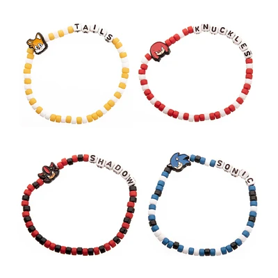 Sonic the Hedgehog Characters Beaded Bracelet 4 Pack Set GameStop Exclusive