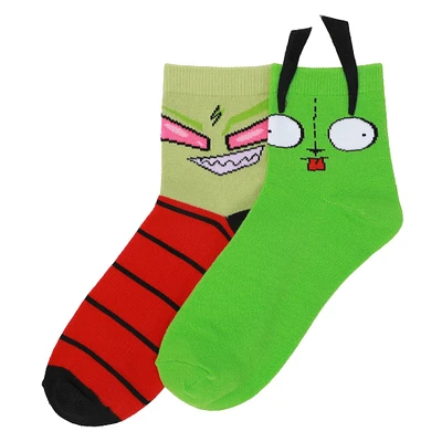 Invader Zim Gir and Zim Quarter Socks 2-Pack