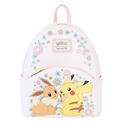 Loungefly Pokemon Pikachu and Eevee Floral Mini Backpack GameStop Exclusive