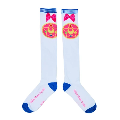 Sailor Moon Cosplay Womens Knee High Socks with 3D Bow