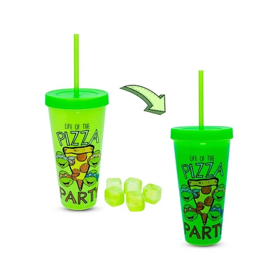 Toynk Teenage Mutant Ninja Turtles Pizza Party Multi Color 24oz. Plastic Tumbler