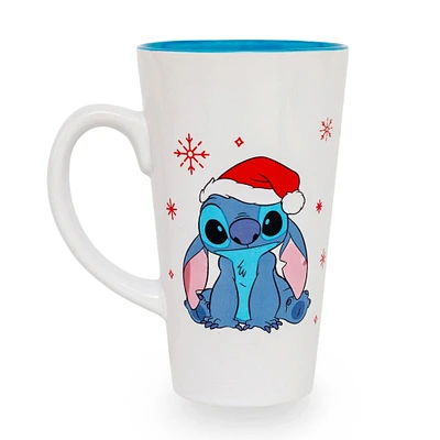 Toynk Disney Lilo and Stitch Santa Hat Ceramic Latte 20oz. Mug