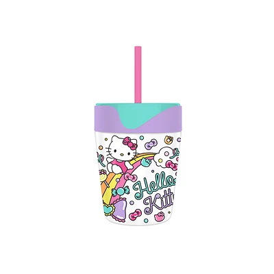 Sanrio Hello Kitty Rainbow and Candy 17.5oz Spill Proof Tumbler w Straw