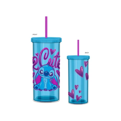 Lilo And Stitch Airbrush 20oz Plastic Tall Cold Cup with Lid And Straw