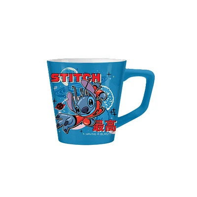 Stitch Space Scout Space Suit Leap  17oz Wide Latte Ceramic Mug