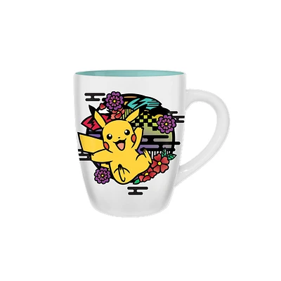 Pokemon Pika Floral 25oz Jumbo Curved Ceramic Mug