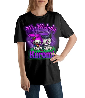 My Melody & Kuromi Black Airbrush T-Shirt