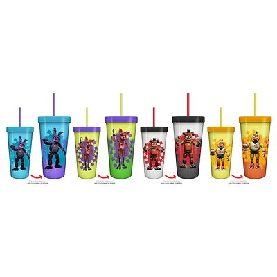 Five Nights At Freddy's: Special Delivery 24oz Color Change Plastic Tumbler 4-Pack