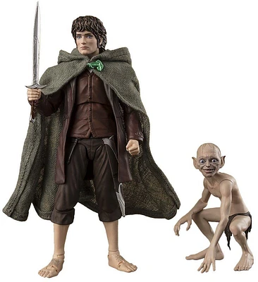 Bandai Tamashii Nations S.H.Figuarts The Lord of The Rings: The Fellowship of The Ring Frodo Baggins and Gollum 4.72-in Action Figure Set