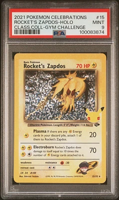 2021 Pokemon Celebrations Classic Collection 15 Rocket's Zapdos-holo PSA