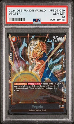 2024 Dragon Ball Super Card Game Fusion World Raging Roar Fb03- Vegeta PSA 10