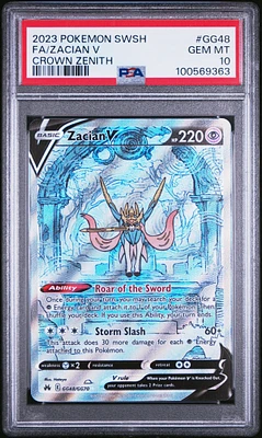 2023 Pokemon Sword And Shield Crown Zenith Gg48 Full Art/zacian V PSA