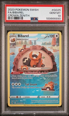 2023 Pokemon Sword And Shield Crown Zenith Gg25 Full Art/bibarel PSA