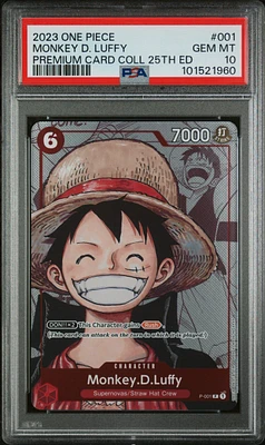 2023 One Piece Premium Bandai Premium Card Collection 25th Edition 001 Monkey D. Luffy PSA 10