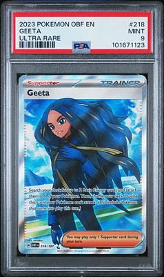 2023 Pokemon Obf En-obsidian Flames 218 Geeta Ultra Rare PSA