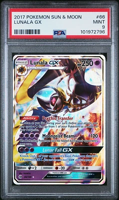 2017 Pokemon Sun & Moon 66 Lunala Gx PSA 9