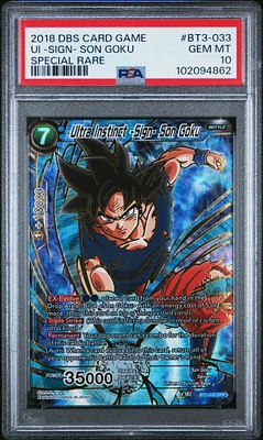 2018 Dragon Ball Super Card Game Series 3 Cross Worlds Bt3-033 Ultra Instinct -sign- Son Goku Special Rare PSA 10