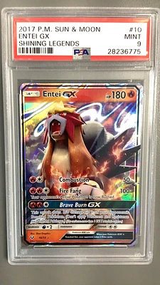 2017 Pokemon Sun & Moon Shining Legends 10 Entei Gx PSA